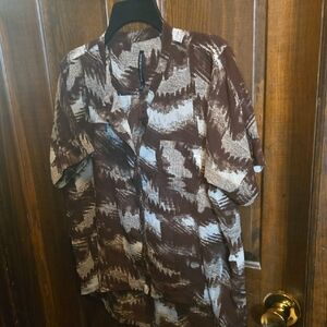 Women's Brown Patterned Blouse